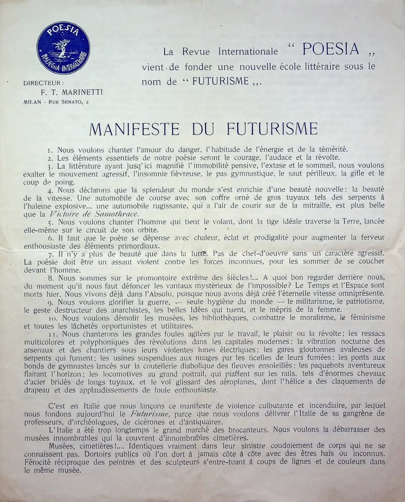100 manifeste du futurisme 1