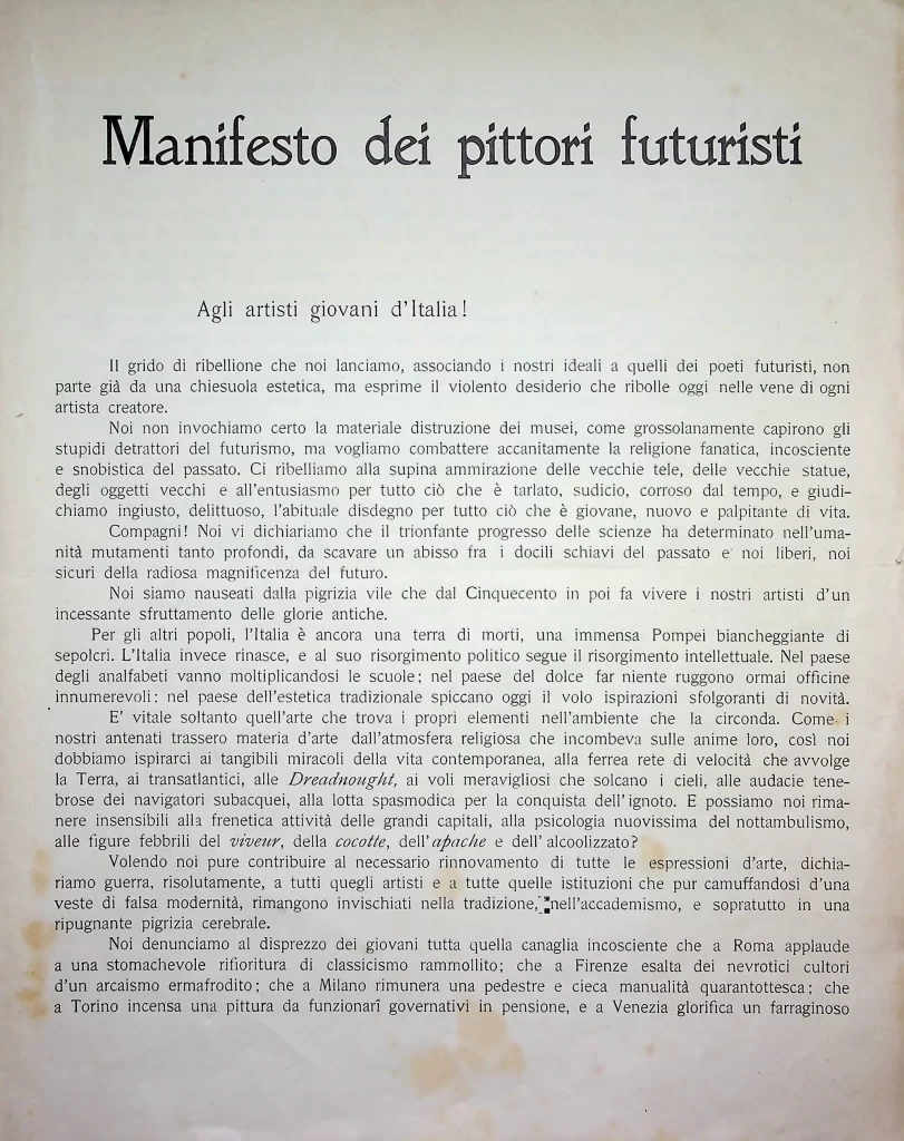 1300 manifesto dei pittori futuristi 01