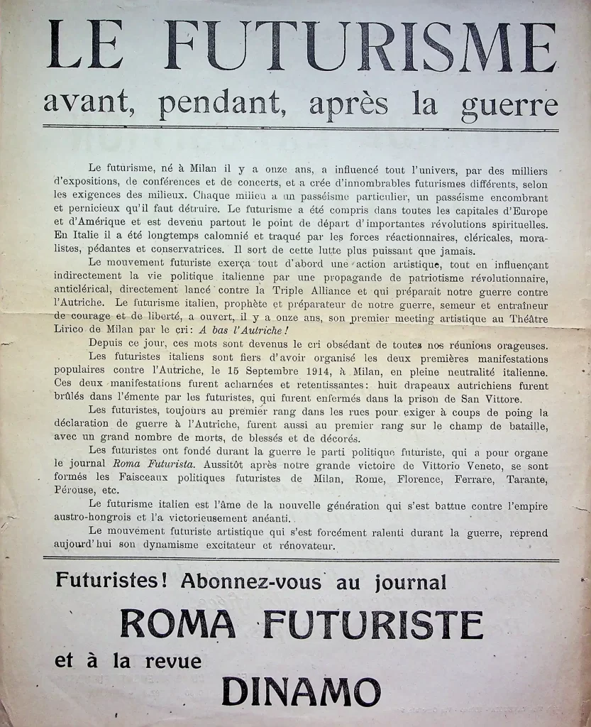 14500 le futurisme avant pendant apres la guerre 01