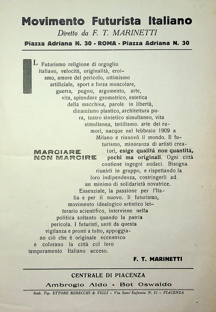19800 il futurismo marciare non marcire centrale di piacenza 01