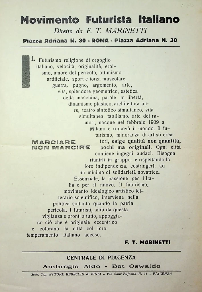 19800 il futurismo marciare non marcire centrale di piacenza 01