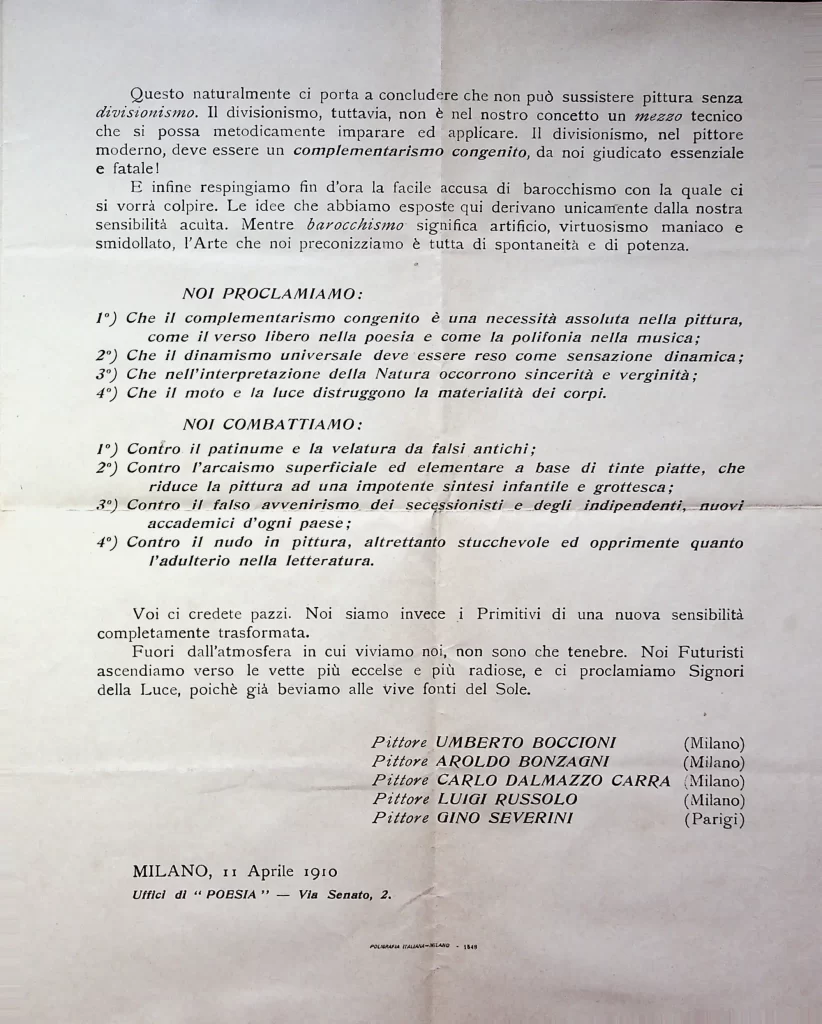 2000 la pittura futurista manifesto tecnico prima tiratura 03