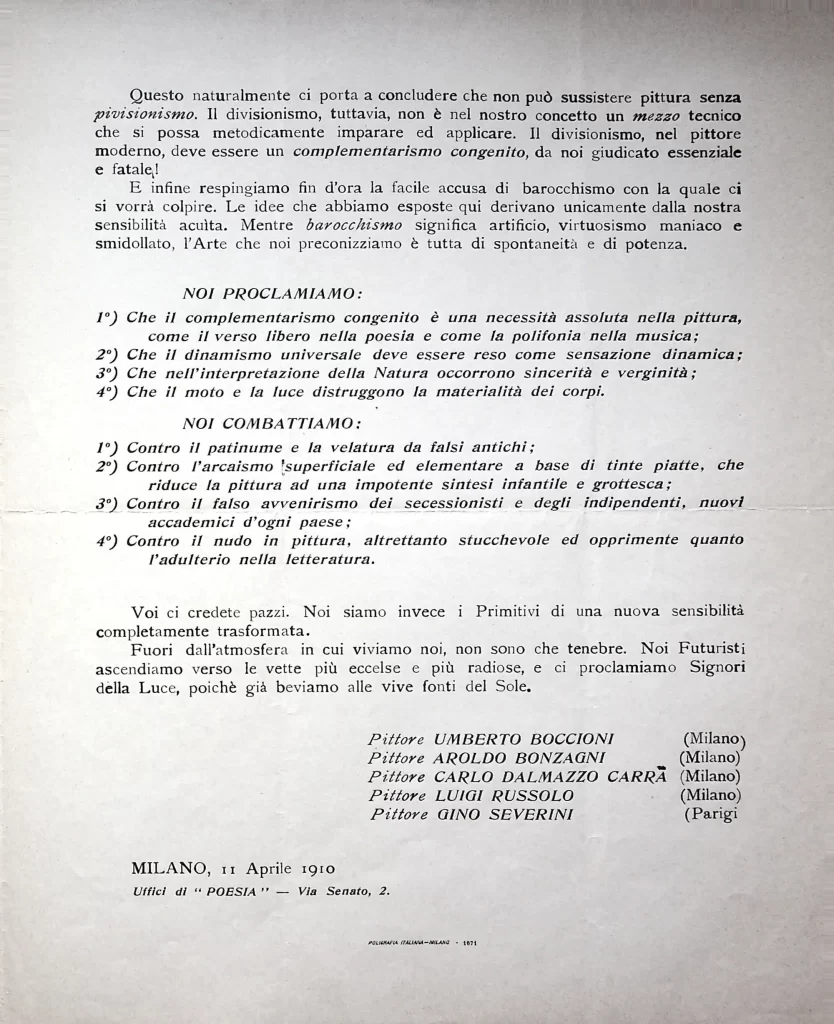 2100 la pittura futurista manifesto tecnico seconda tiratura 03