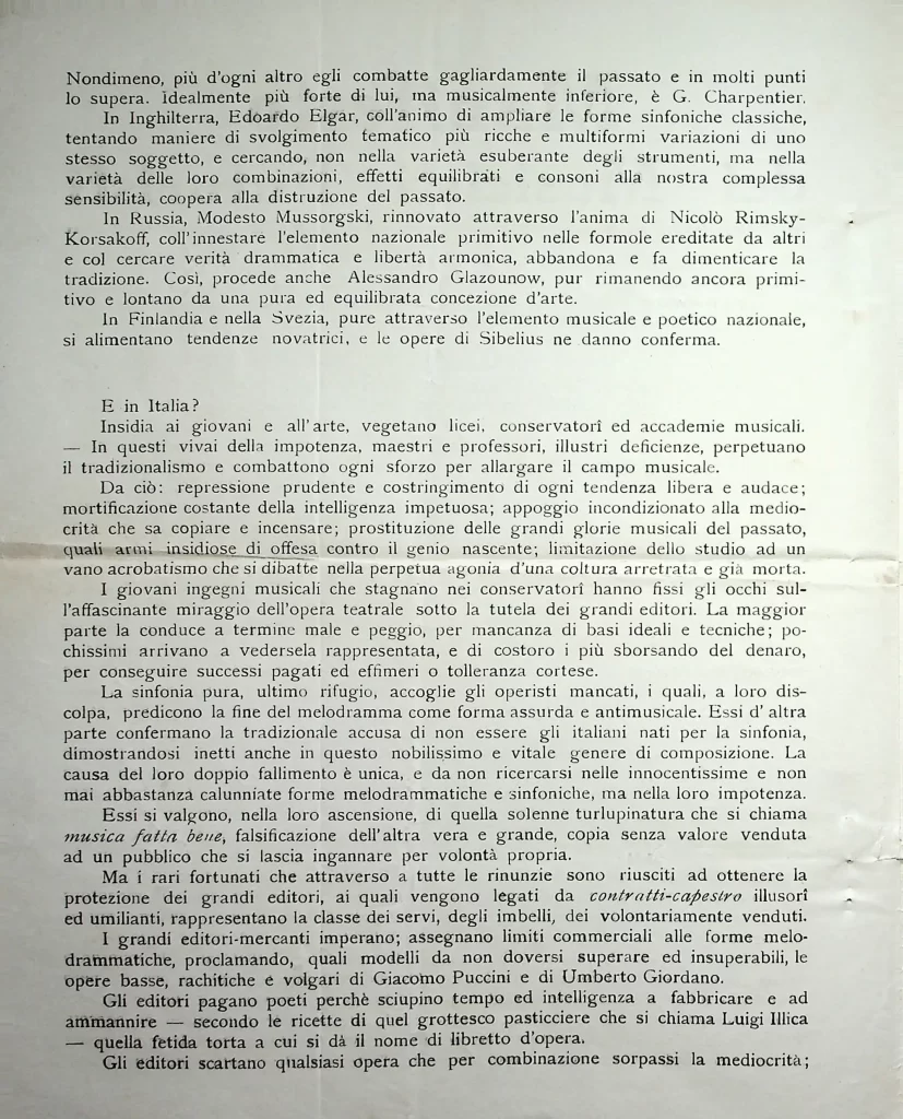 4300 manifesto dei musicisti futuristi prima tiratura 02