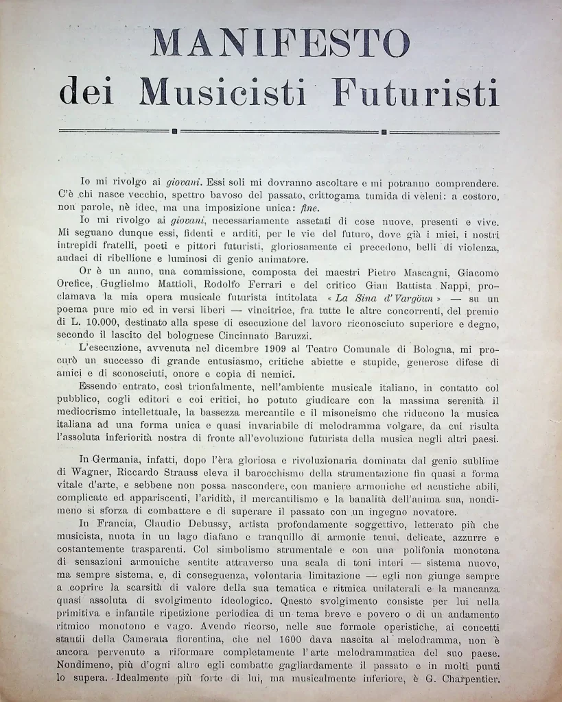 4500 manifesto dei musicisti futuristi terza tiratura 01