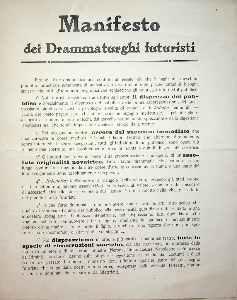 4600 manifesto dei drammaturghi futuristi 01