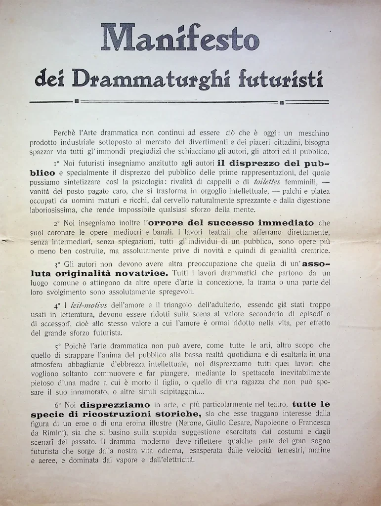 4800 manifesto dei drammaturghi futuristi terza tiratura 01