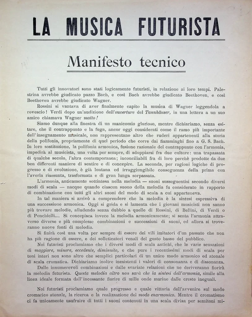 5800 la musica futurista manifesto tecnico quarta edizione 01