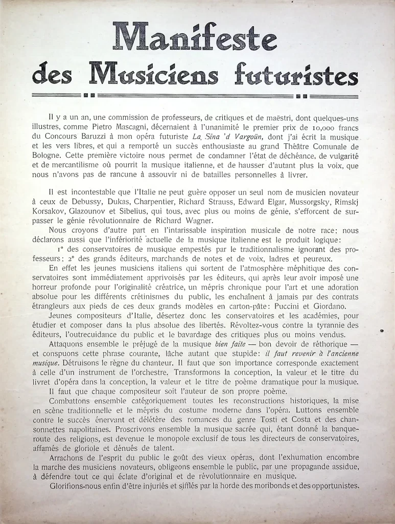 5900 manifeste des musiciens futuristes prima edizione 01