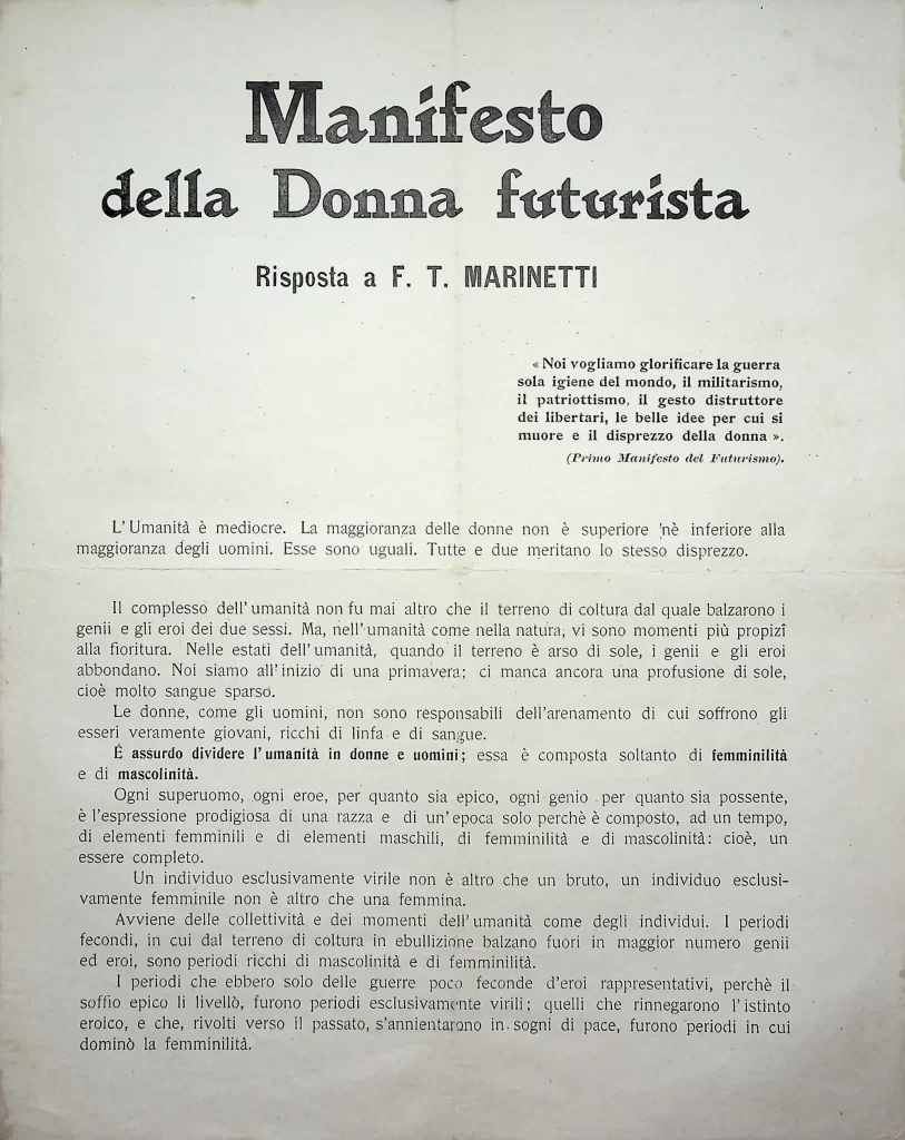 7100 manifesto della donna futurista prima tiratura 01