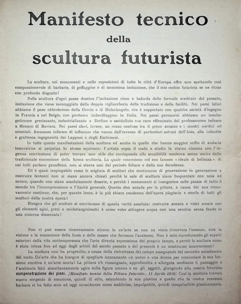 7450 manifesto tecnico della scultura futurista seconda tiratura 01