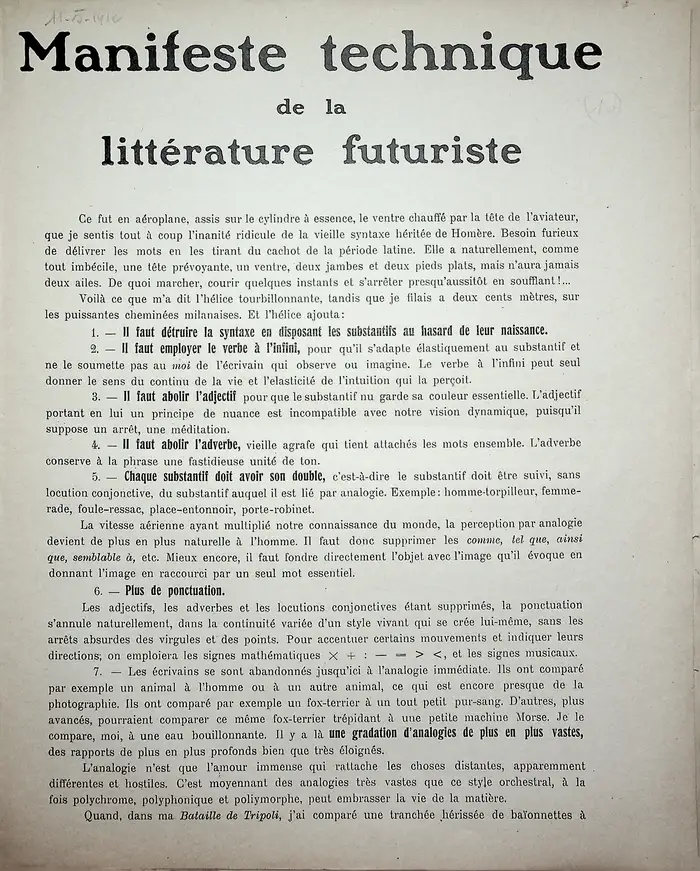 7750 manifeste technique de la litterature futuriste seconda tiratura 01