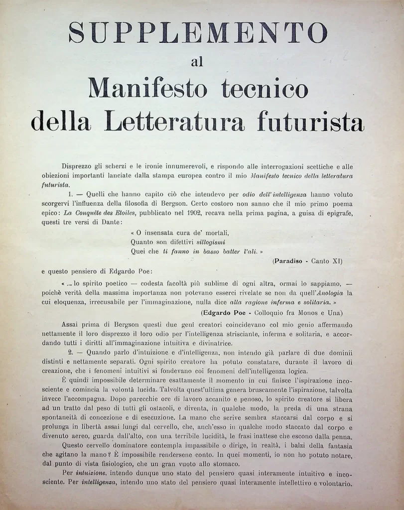 8200 supplemento al manifesto tecnico della letteratura futurista 01