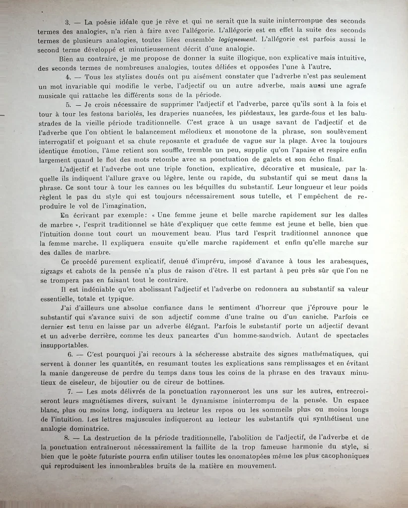 8300 supplement au manifeste technique de la litterature futuriste seconda tiratura 02