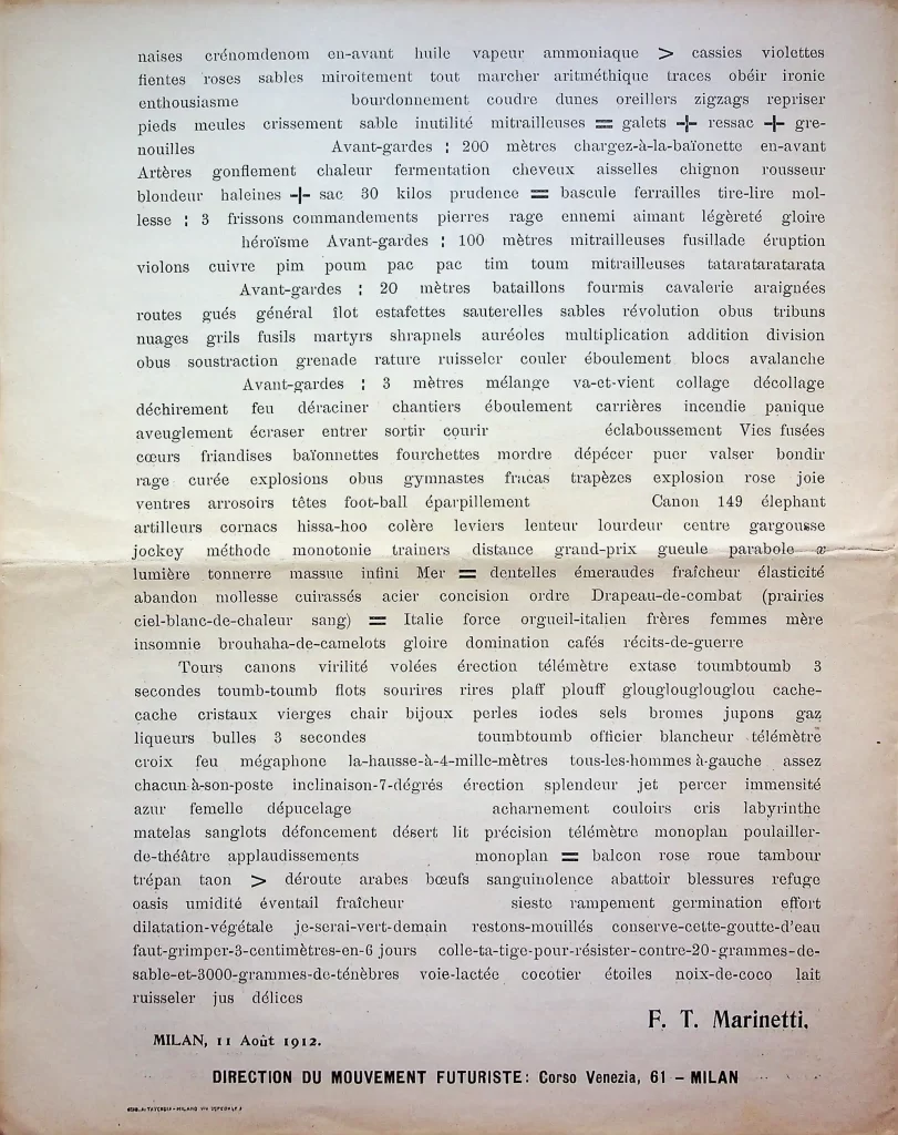 8400 supplement au manifeste technique de la litterature futuriste prima tiratura 04