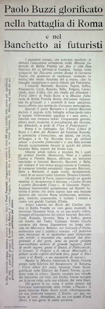 8800 paolo buzzi glorificato nella battaglia di roma e nel banchetto ai futuristi 01