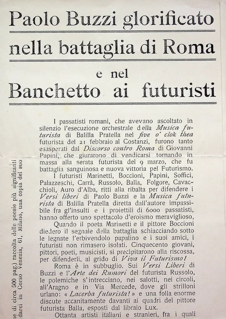 8800 paolo buzzi glorificato nella battaglia di roma e nel banchetto ai futuristi 01