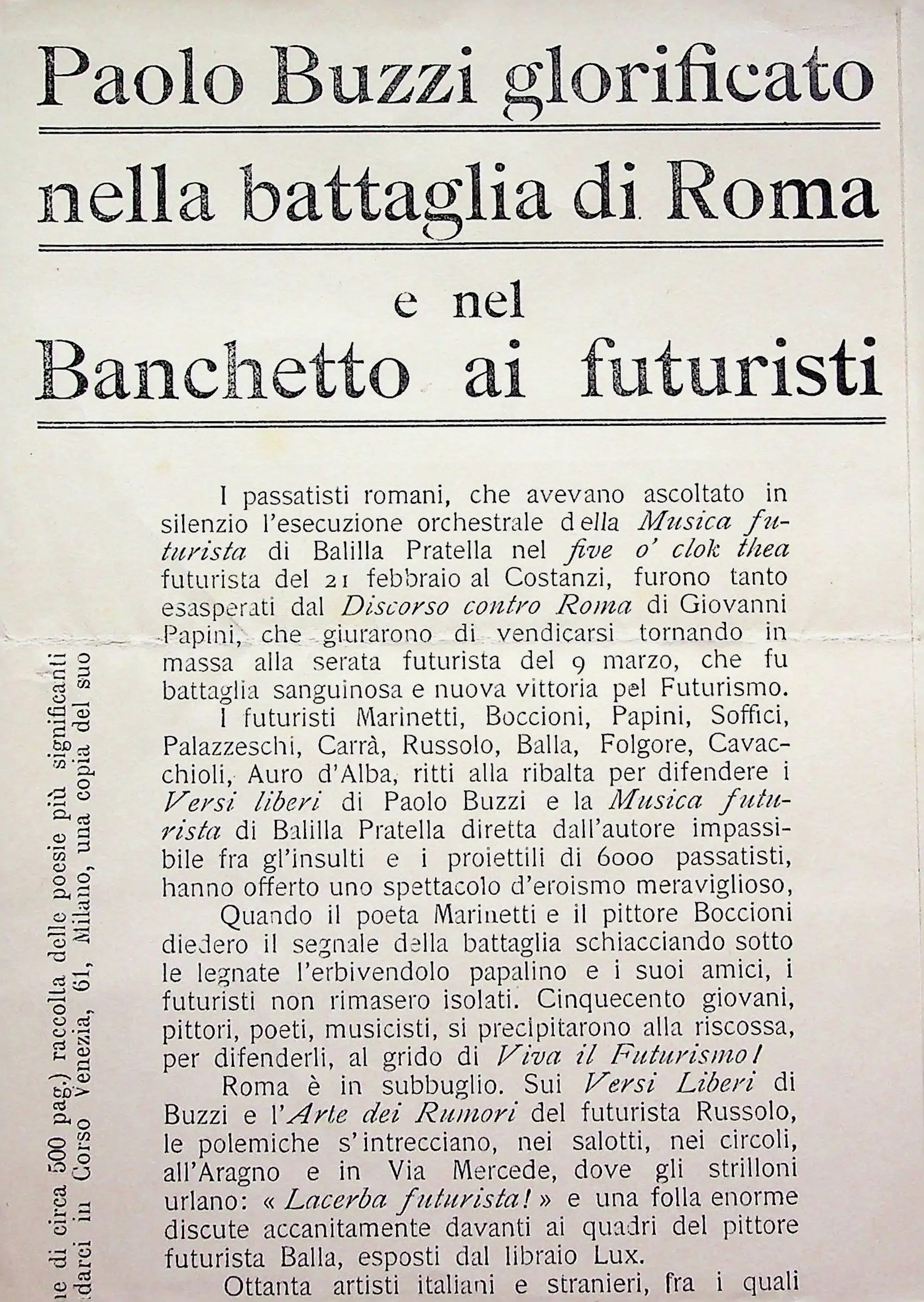 8800 paolo buzzi glorificato nella battaglia di roma e nel banchetto ai futuristi 01