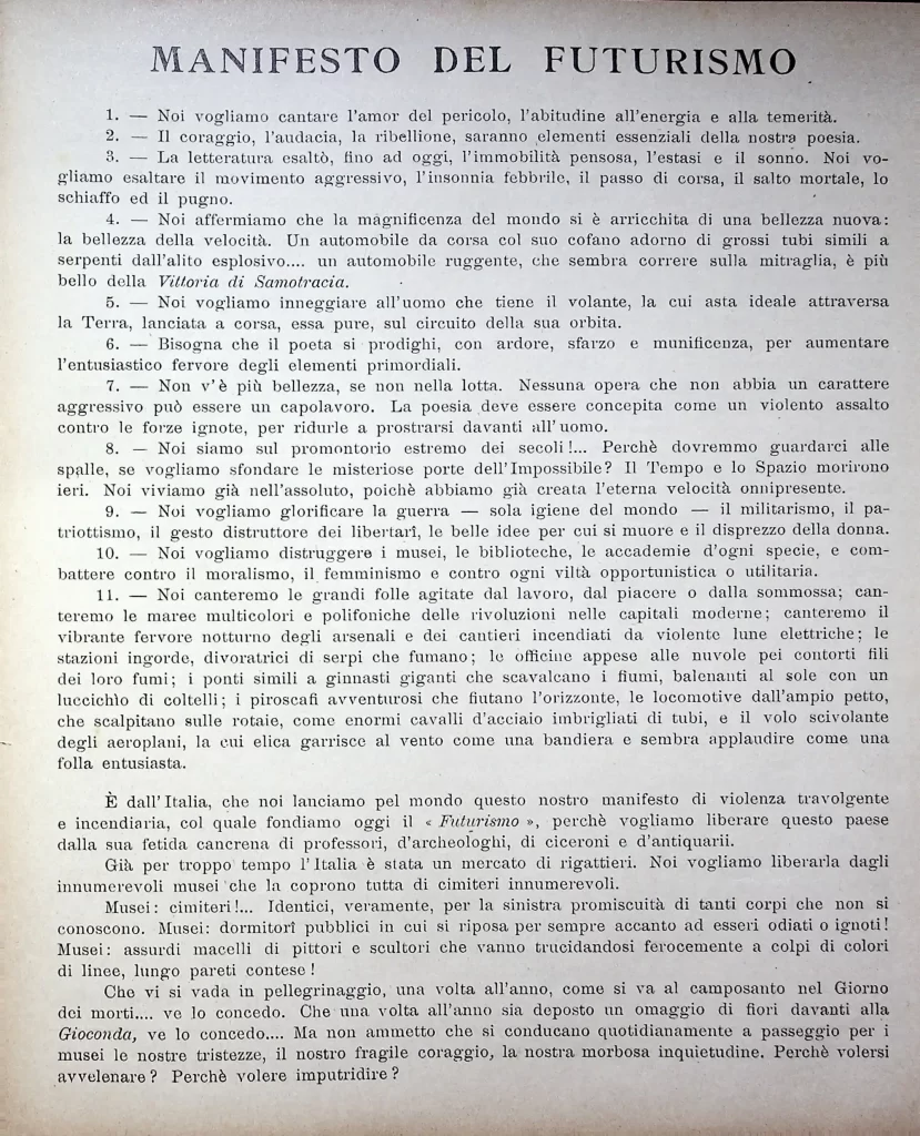 900 fondazione e manifesto del futurismo terza tiratura 03