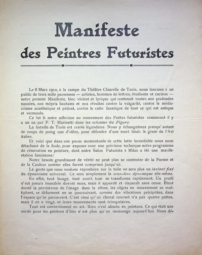 2500 manifeste des peintres futuristes prima tiratura 01